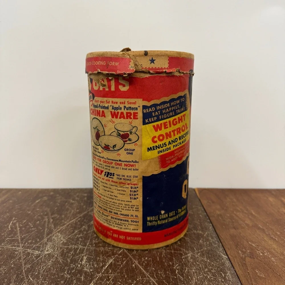 Vintage Quick Quaker Oats Canister Container Collectible Advertising‎ Display
